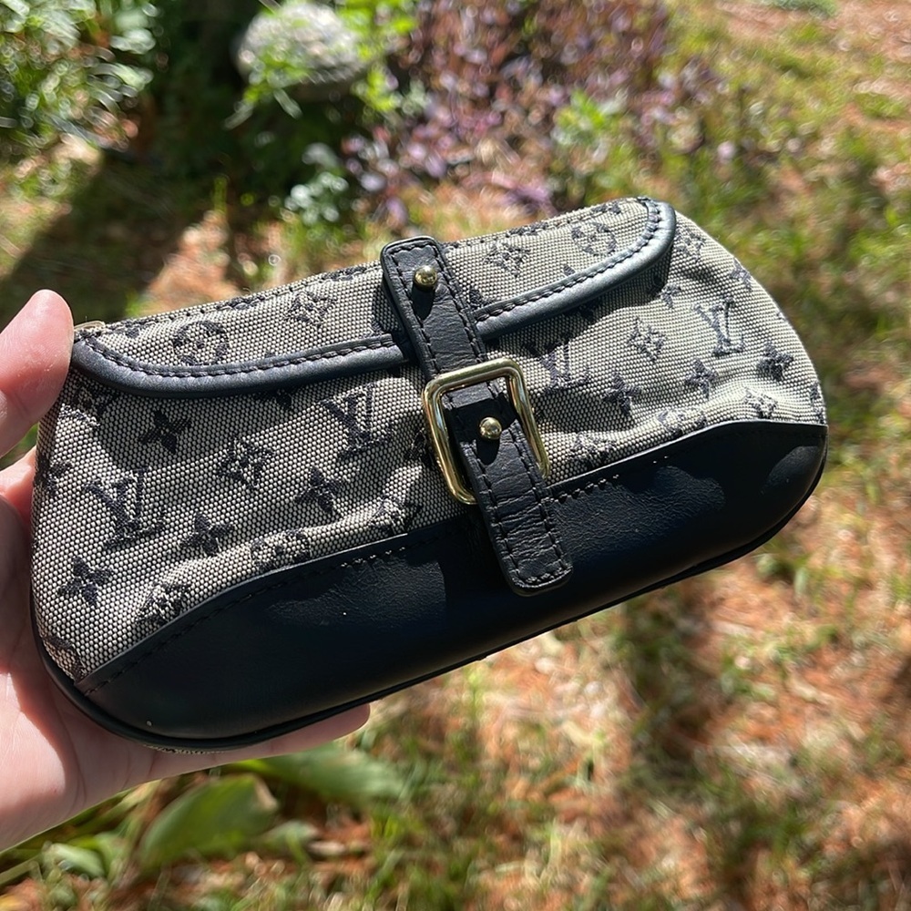 Authentic Vintage Louis Vuitton Monogram Mini Lin Anne Sophie Pouch/Clutch Navy - Picture 3 of 17
